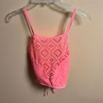 Aerie NWT  Coral Crochet Halter Bikini Top Photo 0