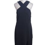 Lulus  Black Evening Gown with Criss Cross Halter Neckline NWT Size XL Photo 2