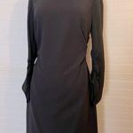 Kobi Halperin Silk Drew Jewel Neck Runch Black Long Sleeve Dress Size 4 Photo 0