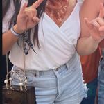 Blue Blush White Puff Sleeve Bodysuit Photo 1