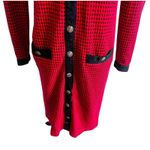 Robert Janan Designed By Eva Midi Vintage Houndstooth Dress Red & Black Size 6 Photo 4