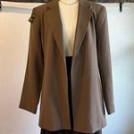 J'envie New York Made in USA Rose Embellished Single Button Blazer Size 14 Tan Photo 0