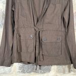 Sanctuary Clothing Women's Brown Linen Blend Utility Jacket Large Belt Neutral Photo 2