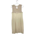 Ann Taylor Crochet Sheath Dress Size 8 Beige Knee Length Sleeveless Neutral Photo 4