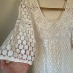 Solitaire  white crochet sheath dress half sleeve lined pullover Women’s sx XS/S Photo 4