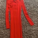 Alexander Wang Red ribbed bodycon long-sleeved beaded neckline mini dress xs Photo 3