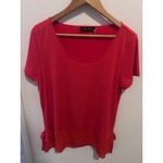 Ivanka Trump  Red Short Sleeve Tiered Hem Tunic Top Tie Detail Size L G Photo 7
