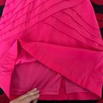 Pink white bow butterfly sleeve chiffon pencil Bodycon dress S Photo 3