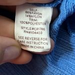 Blu Pepper  Blue Tie Front Cap Sleeve Blouse L Photo 8