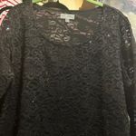 JM Collection  Woman Black Lace Sequin Top Blouse‎ Long Sleeve Plus Size 1X Photo 2