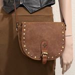 Patricia Nash Isola Flap Garment Washed Burnished Suede Leather Crossbody Bag Photo 4