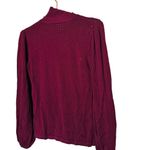 Keepsake Dark Red Knit Long Sleeves High Neckline Key Hole Front Top Size XS Photo 2