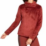 Joy Lab Teddy Fleece Cowl Neck Pullover Sweater Top Thumb‎ Holes Red Medium Photo 0