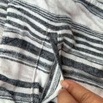 Time And Tru  Linen Striped Shorts White Black Medium Photo 4