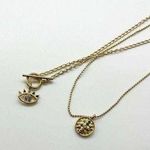 Nordstrom NWT Gold Tone Cubic Zirconia Seeing Eye Charm Necklace Photo 0