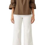 Trina Turk Castro Top Size Medium Off the Shoulder Green Textured Sample NWT Photo 2