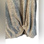 Peace & Pearls  Heathered Gray Tank Top Plus Size 2X Tie Front V-Neck Sleeveless Photo 4