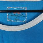 Goodnight Kiss Size Small Gray & Blue Crewneck Top w/Short Cap Sleeves Photo 1