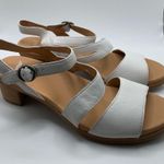 Dansko NWOB  Tansy Leather Block Heel Sandals  41 US 10.5-11 white slingback 1624 Photo 1