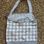 Abercrombie & Fitch Checkered Tank Top - blue and White Photo 1