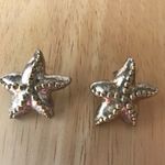 Starfish Earrings Pierced Posts Metal Beach VTG Silver Photo 3