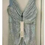 Badgley Mischka Collection Blue Sequin Iridescent Gown Dress Size 0 MSRP $660 Photo 12