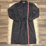 Etcetera NWOT flax linen blend stretch shirt dress navy blue 4 Photo 8