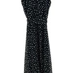 Tahari  polka dot black white chiffon style halter flowy layered dress 12P party Photo 0