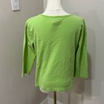 Lilly Pulitzer  Lime Green Boat Neck 3/4 Sleeve Shirt - Large - 100% Cotton Photo 1