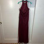 Azazie Galicia Burgundy Cabernet Mermaid Maxi Dress with Halter Neck sz A12 NWT Photo 7
