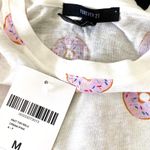 Forever 21  White Pink Donut Graphic Print Short Sleeve Shirt Size Medium Photo 2