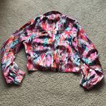 Ro & De  Multicolored Ruched Cropped Blouse Photo 5