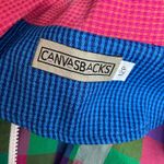 Vintage 90s Y2K Canvasbacks Madras Plaid Cropped Full Zip Jacket 12P 12 Petite L Pink Photo 7