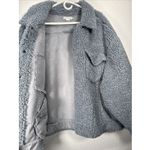 Good American Sherpa Oversized Jacket '90s Sherpa Trucker Women’s Size 5/6 2XL Blue Photo 11
