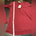 Hippie Rose Women's Ribbed Henley Top - color “Autumn Ruby” size Small. NWT Photo 10