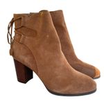 Vionic NEW Ronnie Brown Suede Zip Heel Lace Up Ankle Booties 9.5 Classic Dressy Photo 0