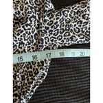 Rue 21  Black/Tan‎ Cheetah Wrap Crop open Tie Back Long Sleeve Blouse Size M Photo 4