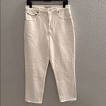 Abercrombie & Fitch 90s Straight Ultra High Rise White Frayed Hem Jeans Size 30 Photo 1