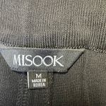 Misook  Straight Wide Leg Pants Womens Medium Black High Rise Pull On Stretch Photo 2