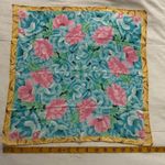 Blue and pink floral print bandana 0184 Photo 2