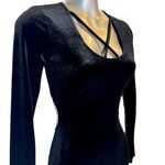 Diosa Women’s Black Backless Velvet Floor Length Dress with Slits Size Small Photo 4