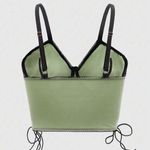 Romwe  Fairycore Floral Embroidery Lace Up Cami Corset Top Photo 7