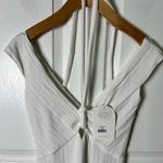 Revolve Rumer White Ribbed Sorrento Halter Neck Tie Stretch Mini Dress S NEW Photo 3