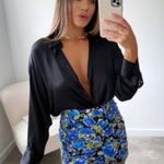 ZARA BLOGGER'S FAVE! Printed Co-Ord Blue Floral Mini Skirt Photo 4