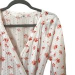 MAIA BERGMAN Floral‎ Eyelet Wrap Mini Dress Sz XL White Photo 2