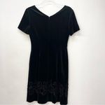 Laura Ashley Vintage Velvet Dress Size 4 Black Embroidery Photo 6