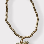 Gold Toned Bracelet With Faux Diamond Butterfly NEW Photo 0