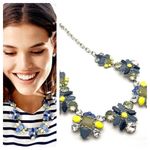 Stella & Dot Elodie Statement necklace Blue Silver Career Party Photo 1
