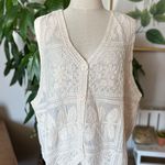 POL Crochet button down vest Tan Photo 2