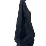 Amanda Uprichard  Silk Cold Shoulder Black Midi Dress Photo 2